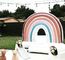 슬라이드 아이 콤보 바운스 하우스와 PVC 방수포 야외 파티 임대 풍선 무지개 경비원